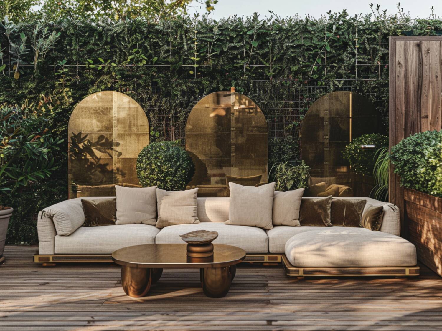 10 inspiracji na urządzenie tarasu w stylu glamour z drewnianymi akcentami