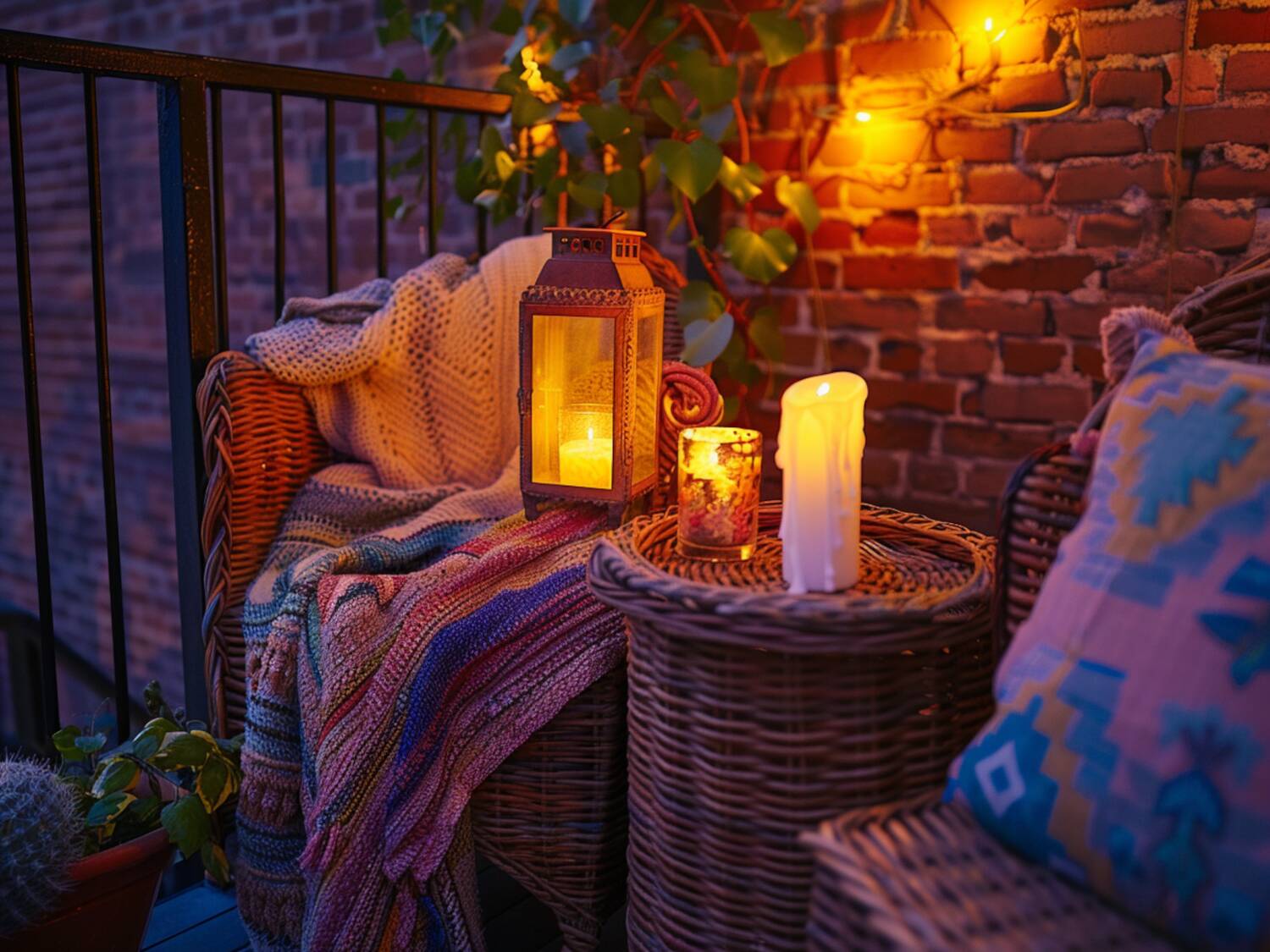 Jak urządzić balkon w stylu boho z dodatkowymi akcentami świetlnym