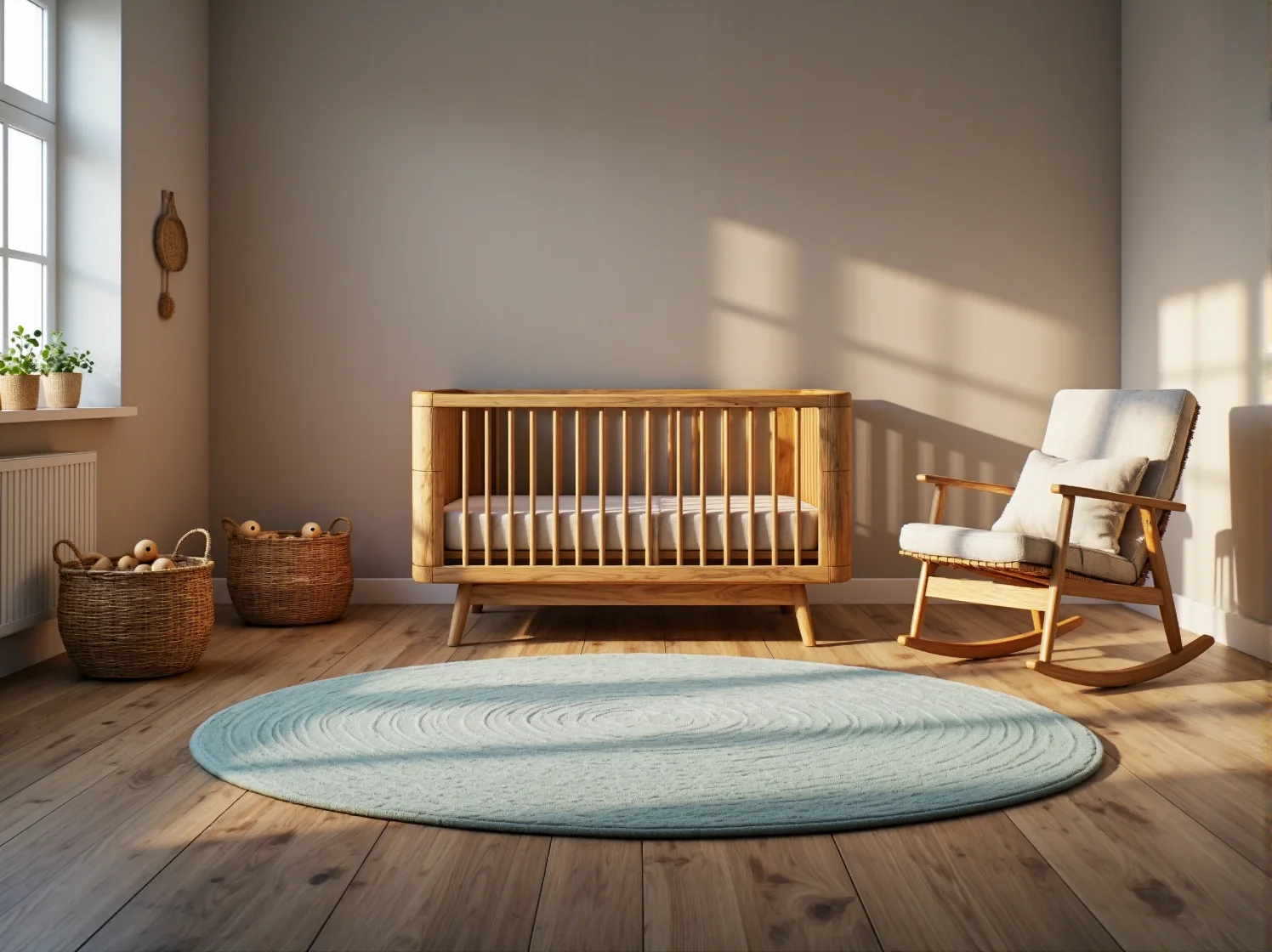 Drewniane łóżeczko niemowlęce sosnowe ze szczebelkami