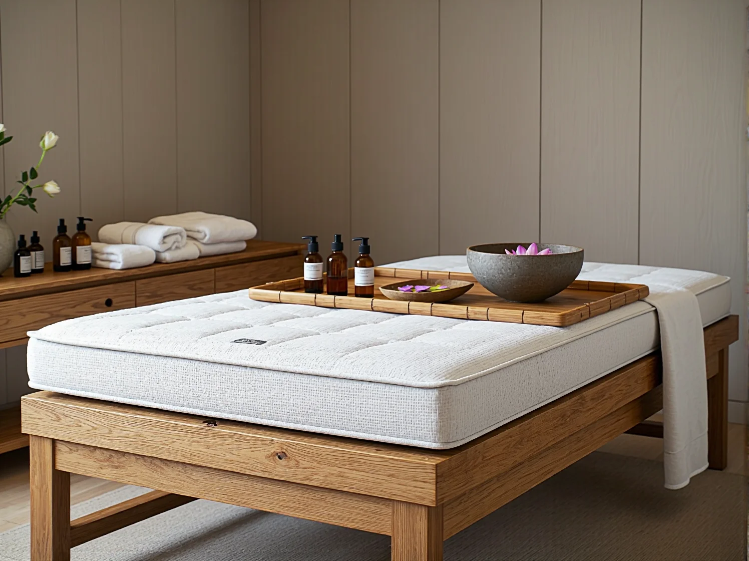 Ergonomiczne łóżka wypoczynkowe z miękkimi poduszkami do hotelowego wellness