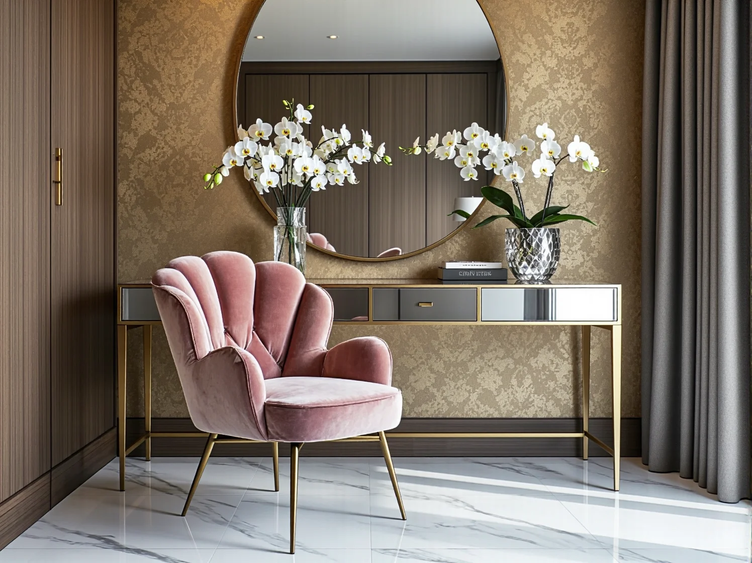 Krzesła z zaokrąglonym oparciem w eleganckiej restauracji hotelowej.