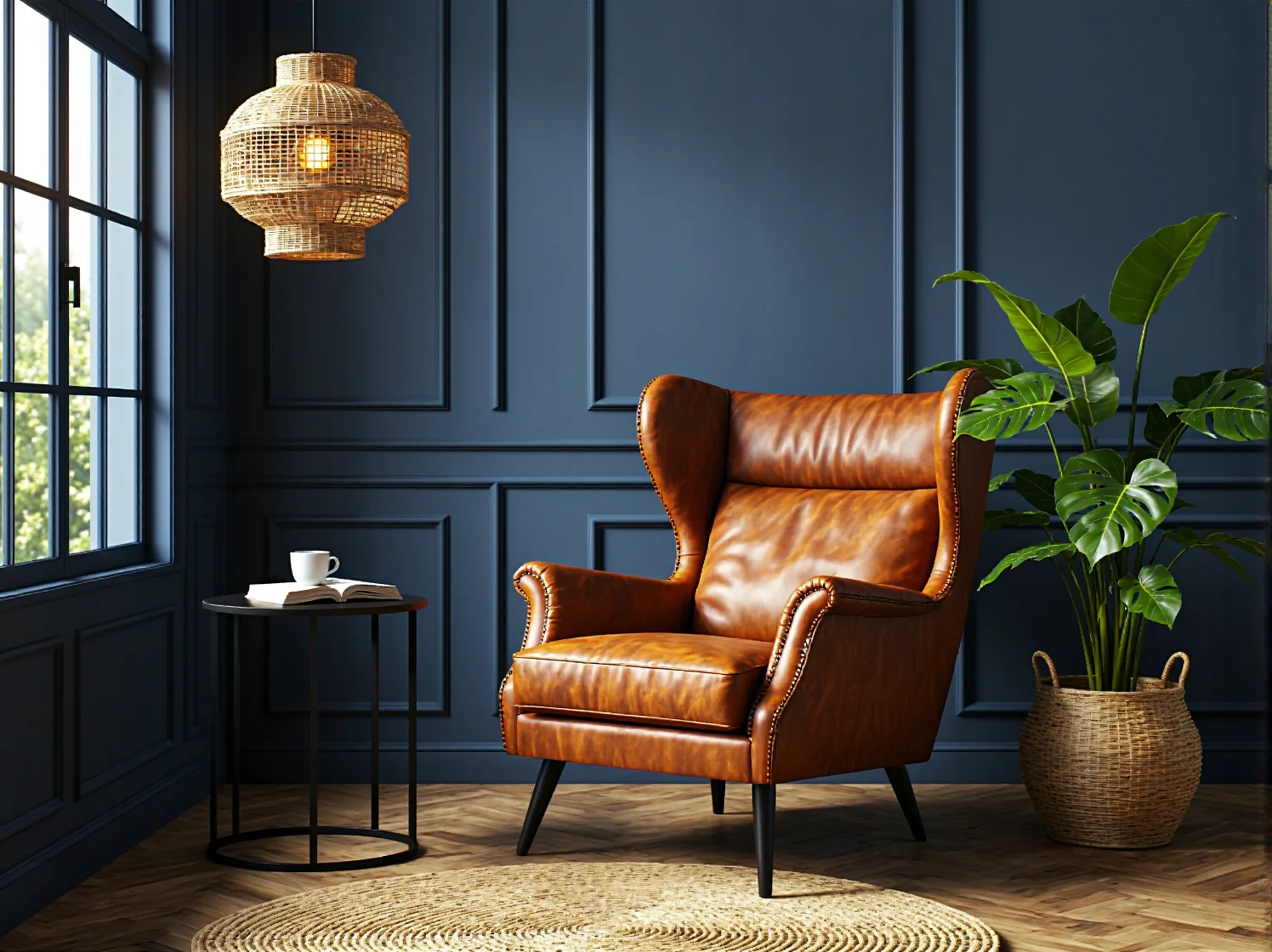 Relaks z książką w fotelu przy odpowiednio dobranej lampie kierunkowej.