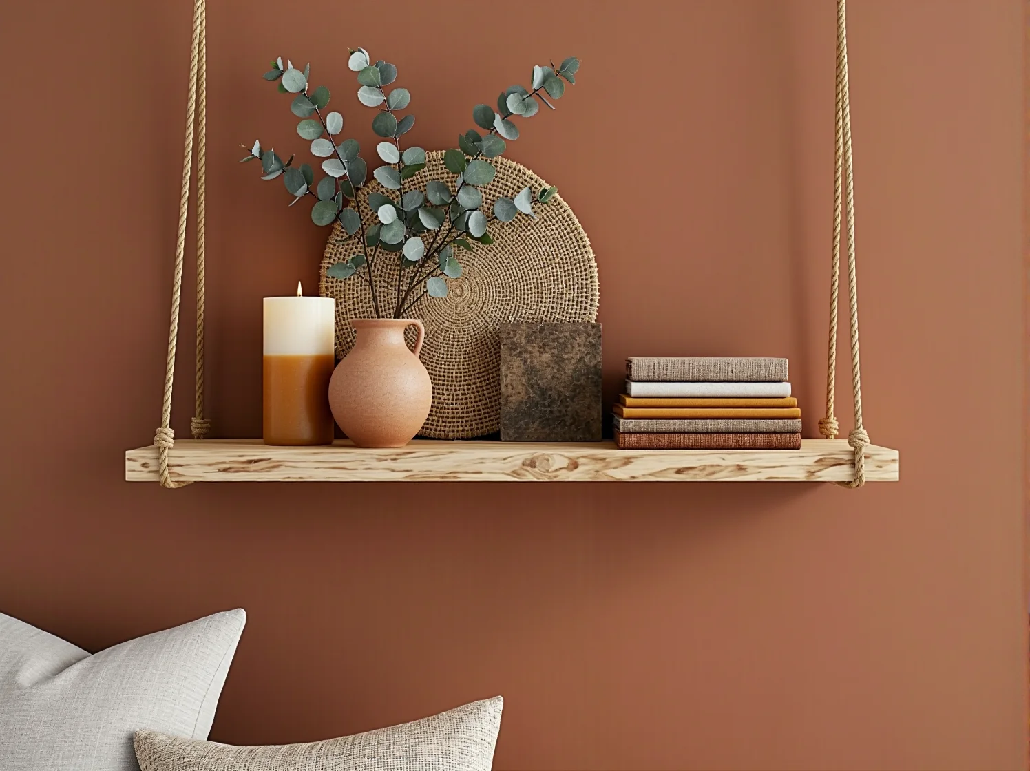 Zbudowany z palet stolik kawowy jako oryginalny mebel DIY w nowoczesnym mieszkaniu.