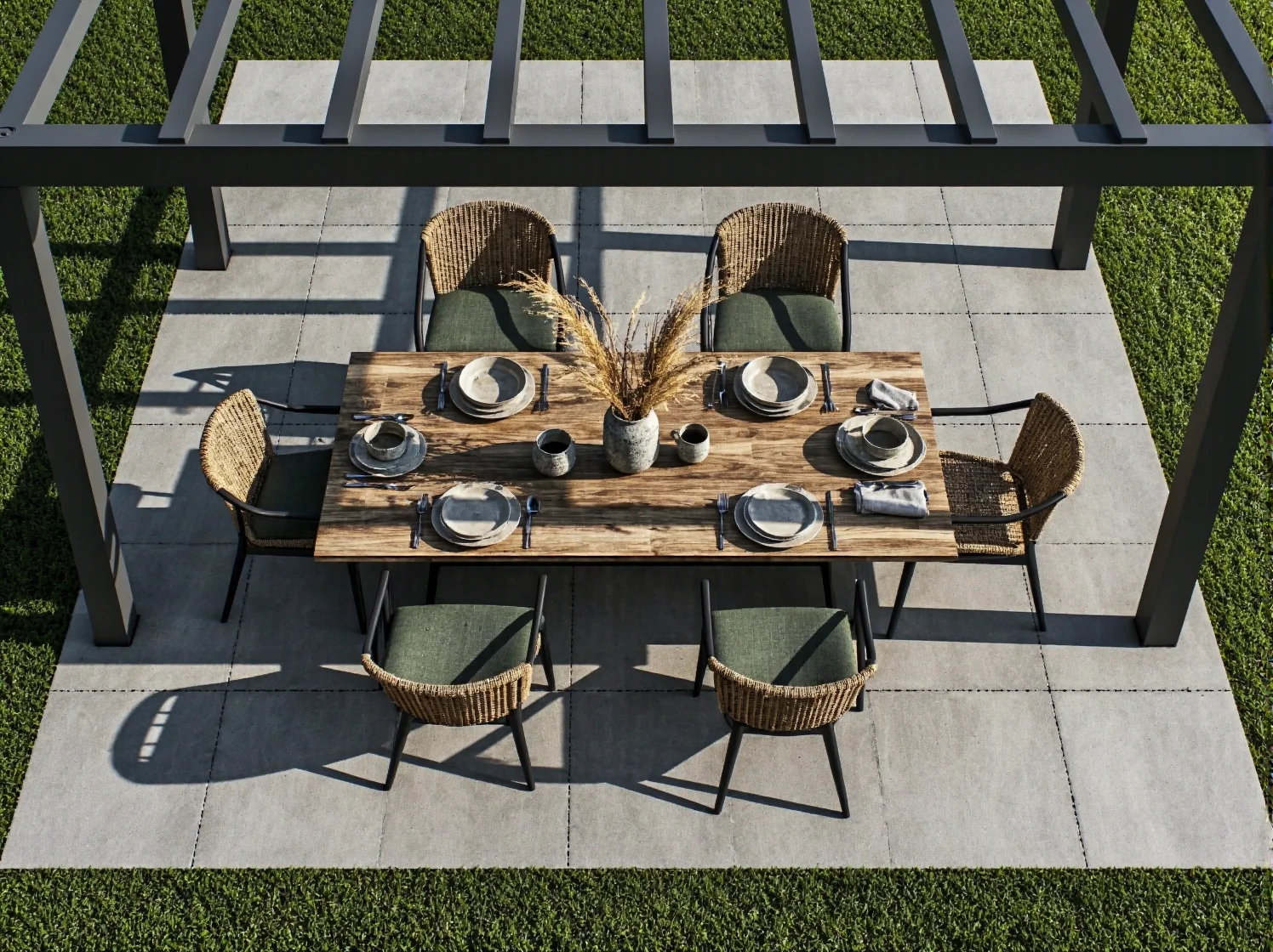 Zacieranie granic między domem a ogrodem. Wygodna sofa tarasowa w stylu indoor-outdoor.