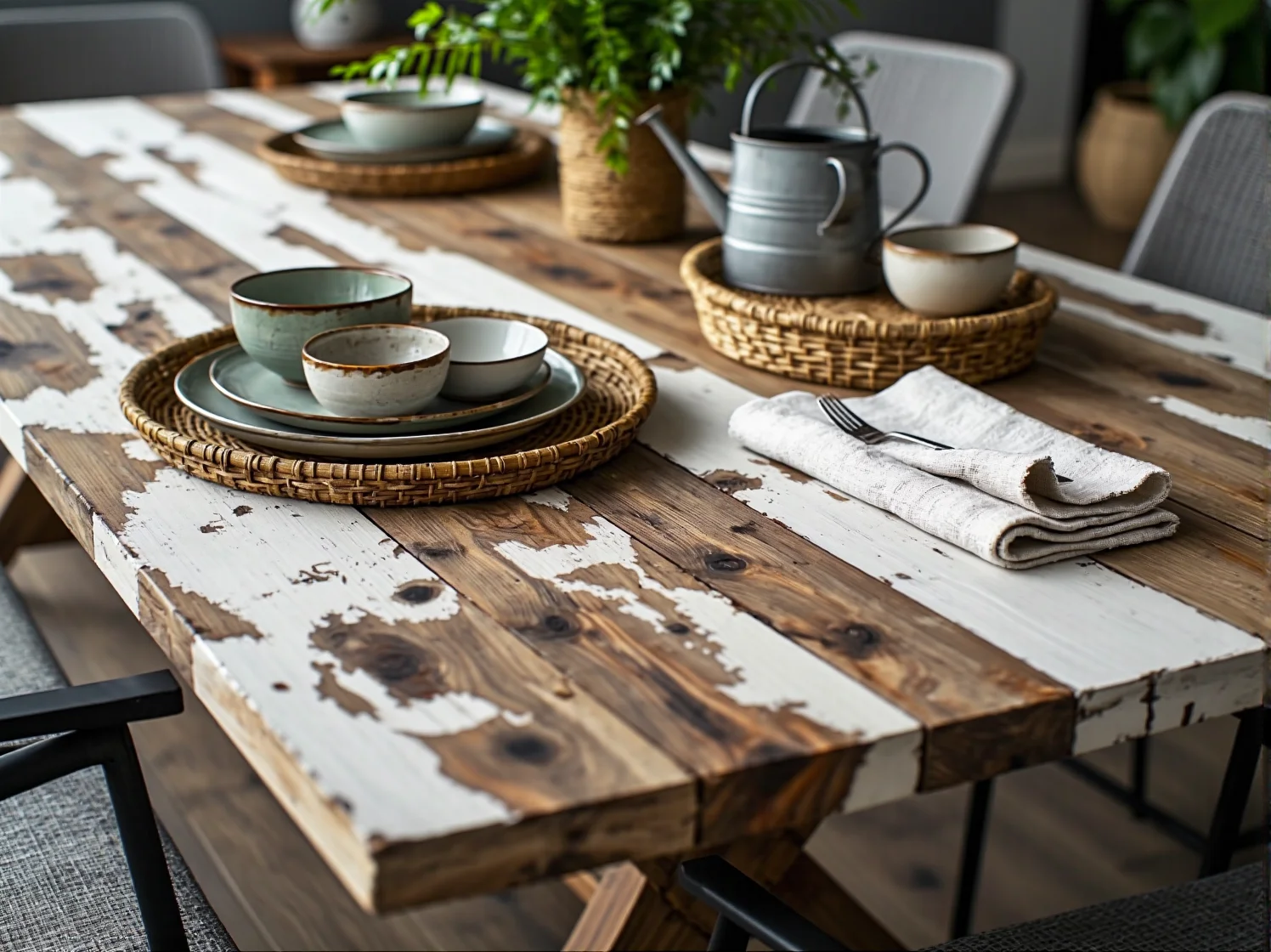 Ozdobne meble ogrodowe z żeliwa i drewna z przytulnymi poduszkami na werandzie.