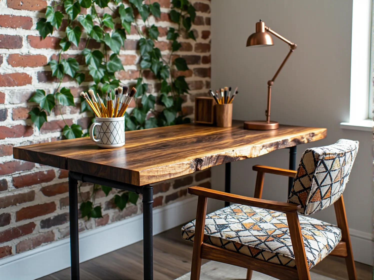 Personalizacja wnętrz dzięki galerii ściennej z własnoręcznie wykonanymi obrazkami.