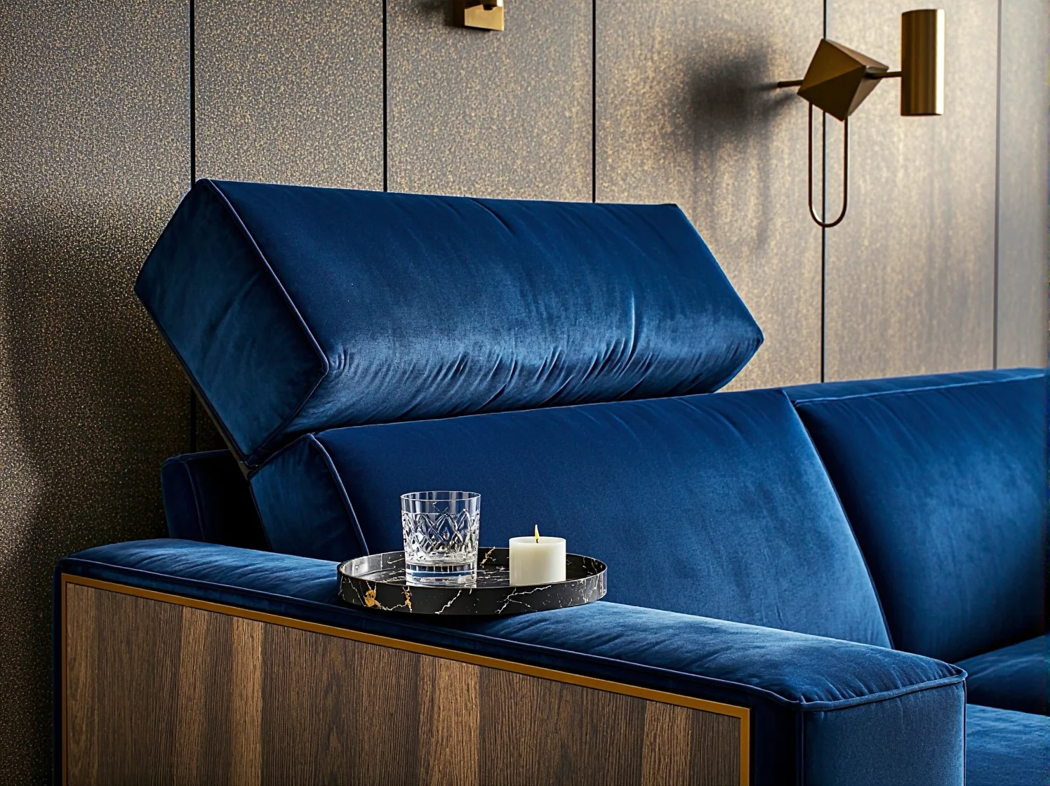 Pikowana sofa z funkcją spania jako centrum eleganckiego salonu