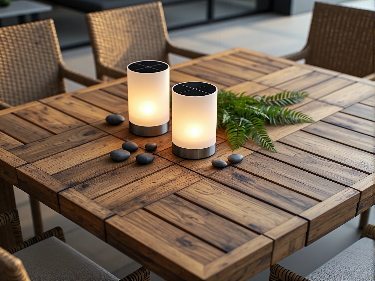 Kuliste lampy solarne pływające na powierzchni wody w jeziorze