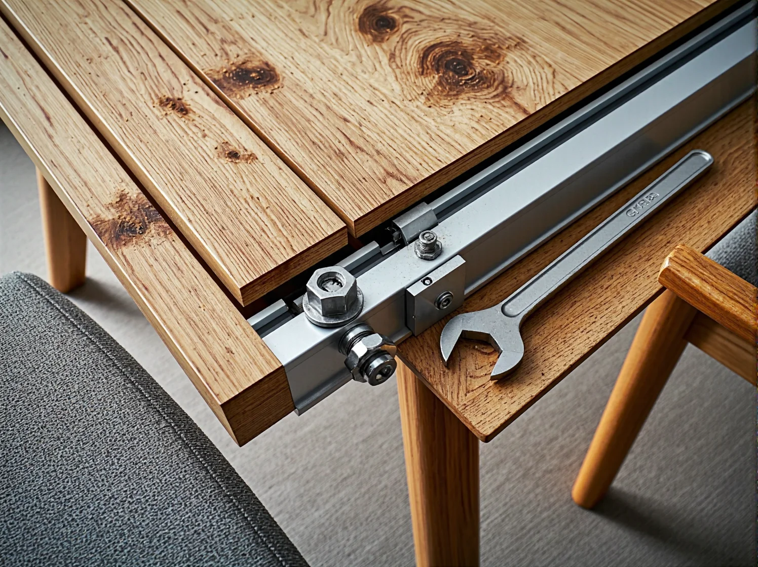 Proces smarowania i wymiany sprężyn w mechanizmie mebli rozkładanych