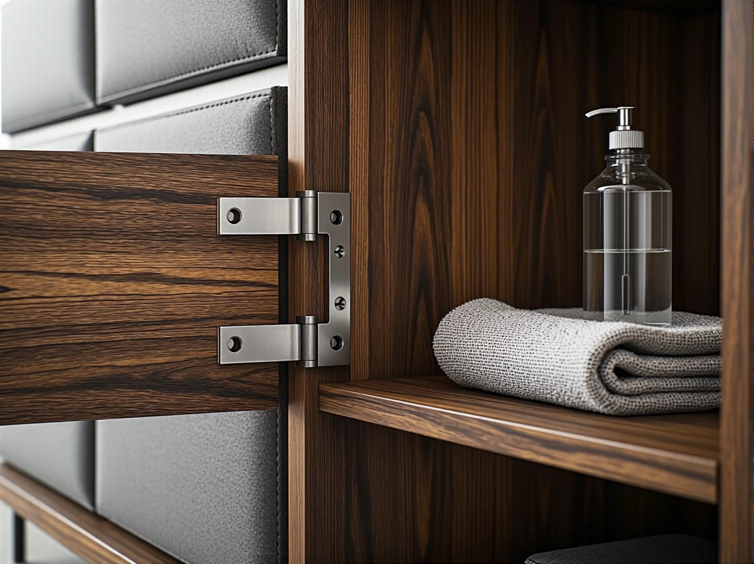 Czyszczenie i smarowanie zawiasów w szafkach skutecznie zapobiega ich skrzypieniu.