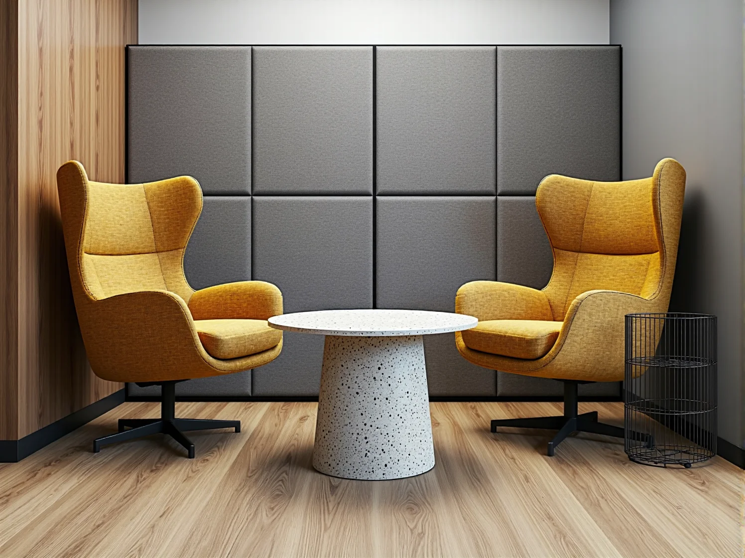 Solidne biurko z drewna i metalu gwarantujące trwałość w biurze.