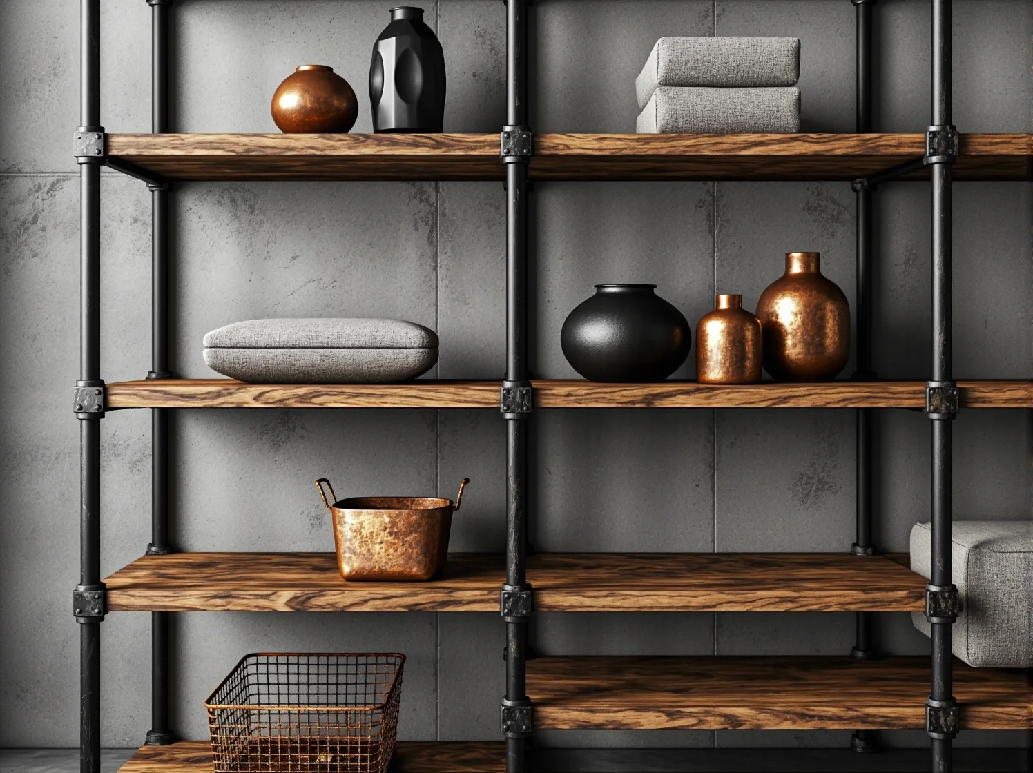 Surowe materiały: połączenie metalu i naturalnego drewna w projektach.