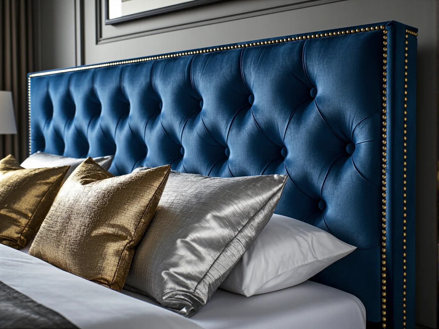 Solidna rama i wysokiej jakości materiały gwarantujące trwałość łóżka glamour.