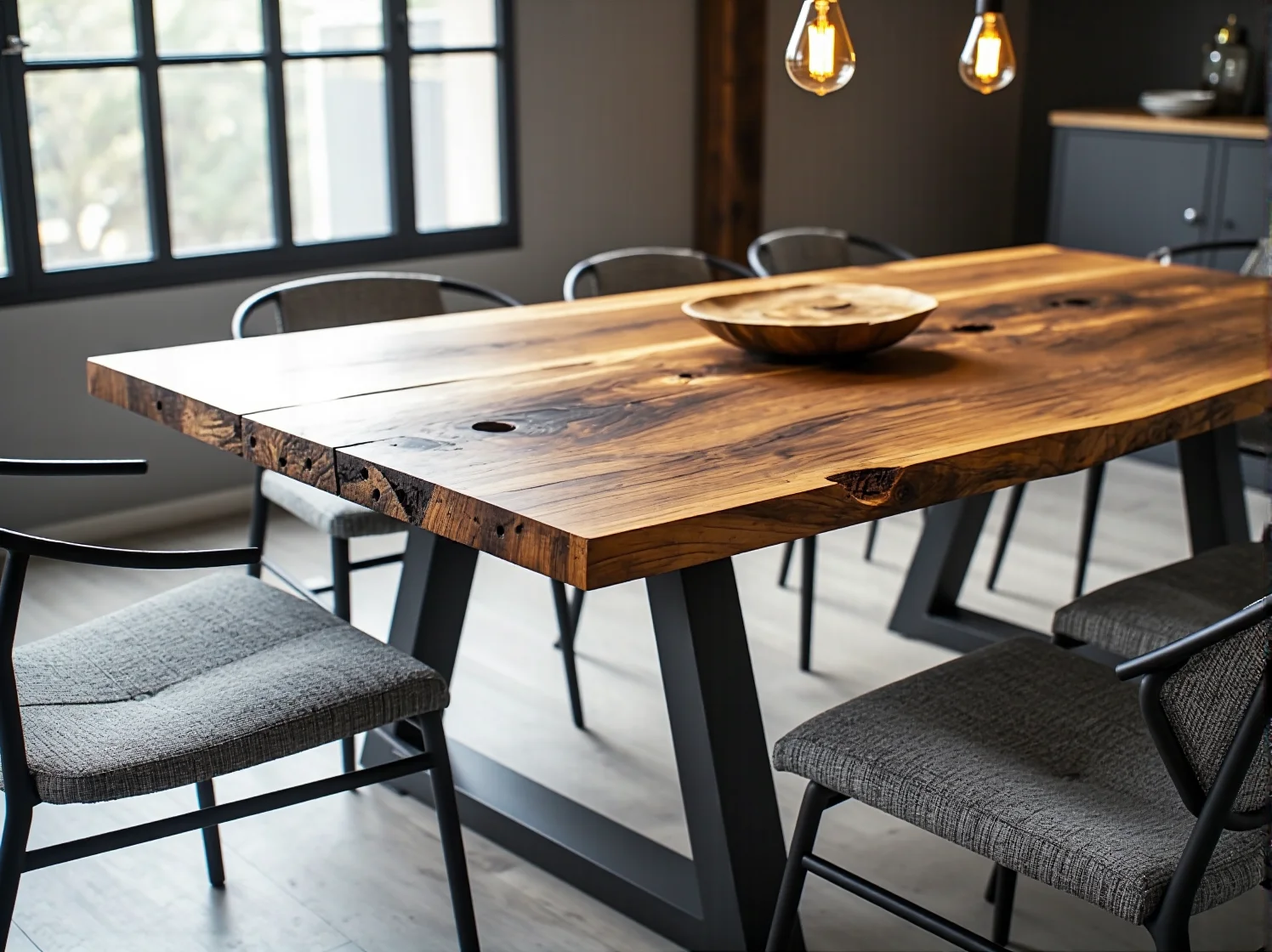 Ekologiczny upcykling: odnowione i odrestaurowane meble loftowe.