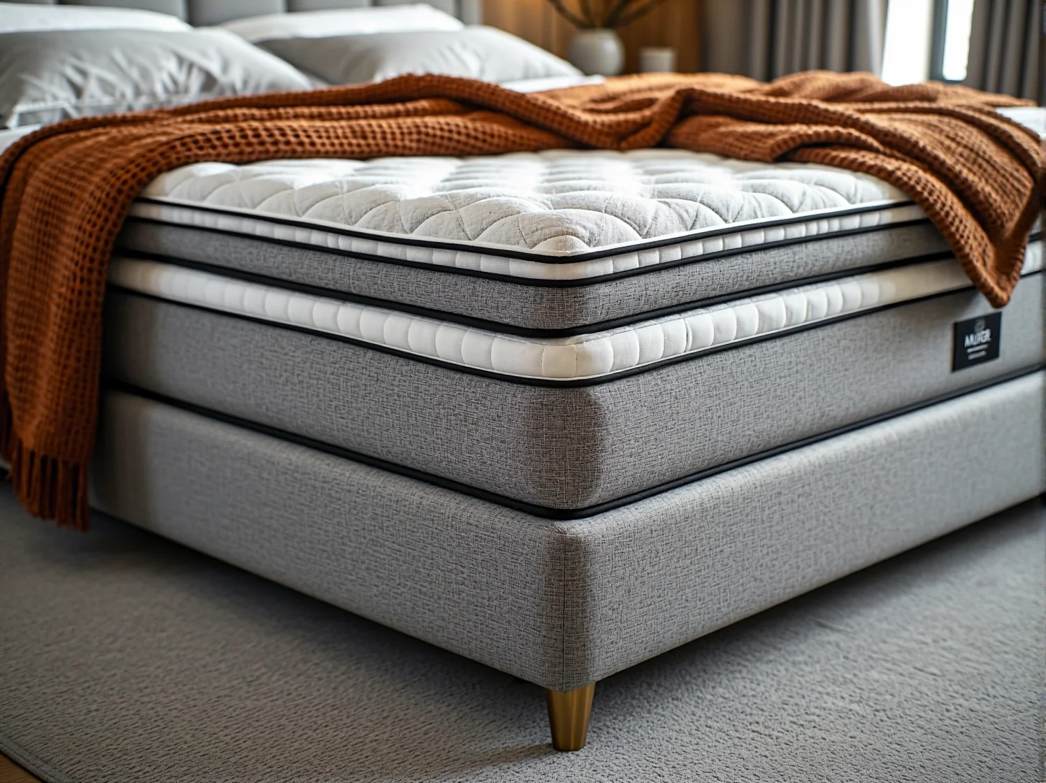 Odpoczynek i czytanie w łóżku kontynentalnym dzięki podniesionemu oparciu.